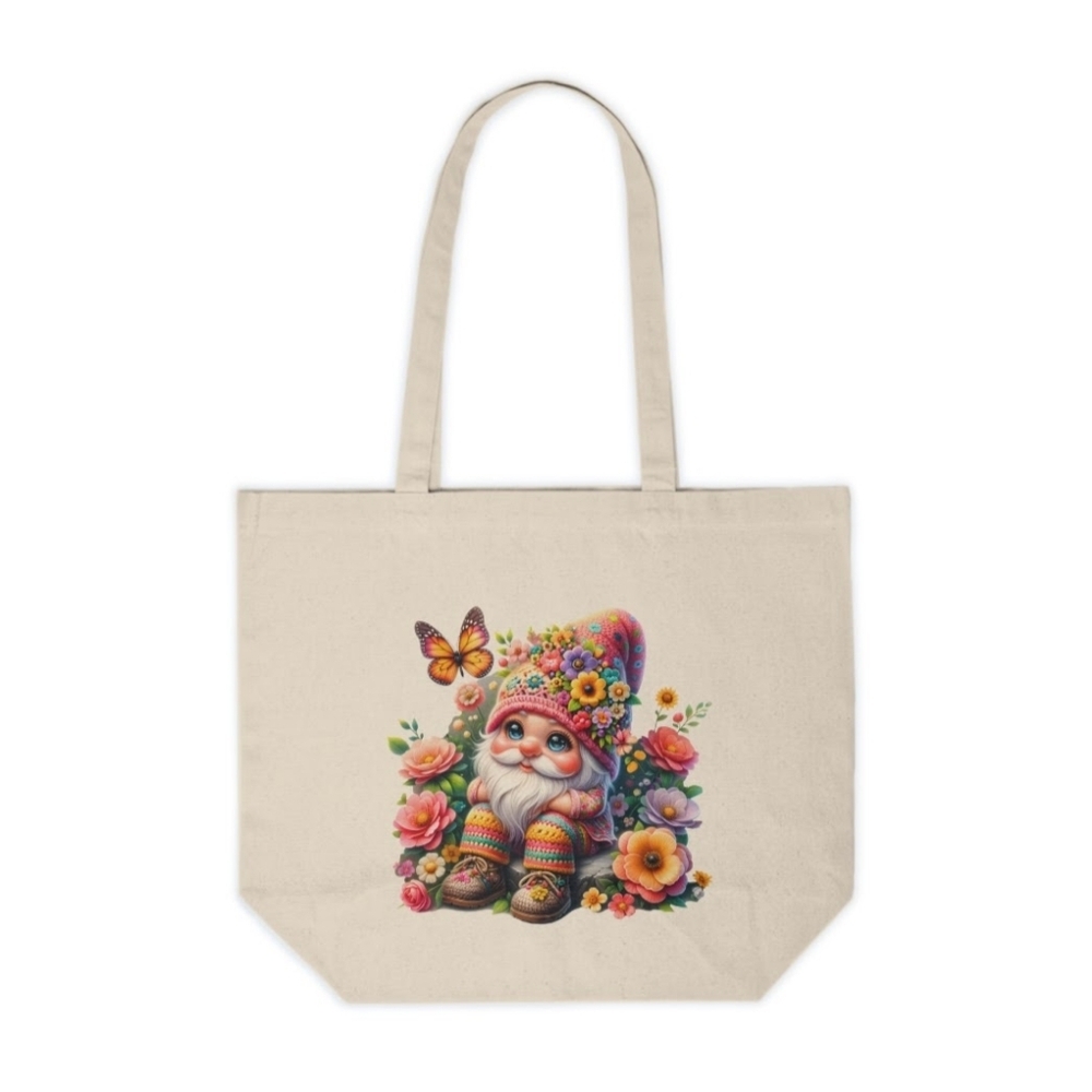 Spring Garden Gnome Custom Canvas Tote Bag